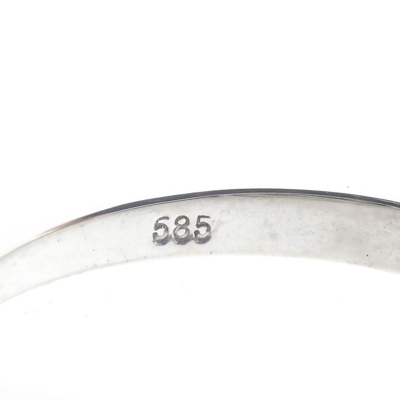 Image 7 of White gold ring with diamond; 0.03 ct