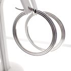 Image 4 of Silver flat earrings with pattern | Ø 36 mm