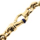 Image 4 of Vintage gold jasseron link bracelet with lapis lazuli