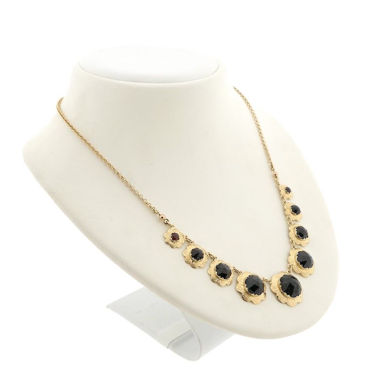 Image 3 of Antique gold necklace with garnet | 43.5 cm