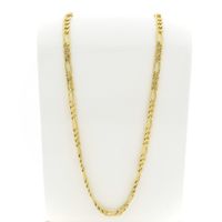 Long gold Figaro link chain