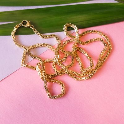 Image 2 of Gold square king chain | 80 cm