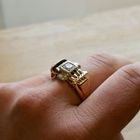 Image 9 of Vintage rose gold ring with diamond; 0.35 ct.