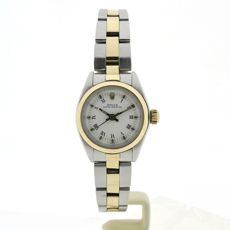 Image 1 of Rolex Oyster Perpetual 26mm 6718; Vintage gold/steel ladies' watch