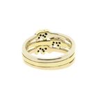 Image 4 of Tricolor gold ring with diamonds; 0.15 ct.