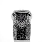 Image 3 of Leo Pizzo white gold ring with white and black diamonds; 0.84 ct.