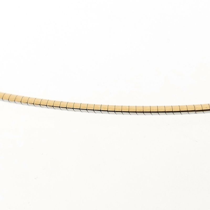 Image 5 of Bicolor Gold Omega Link Necklace with Pendant; Dancangelo