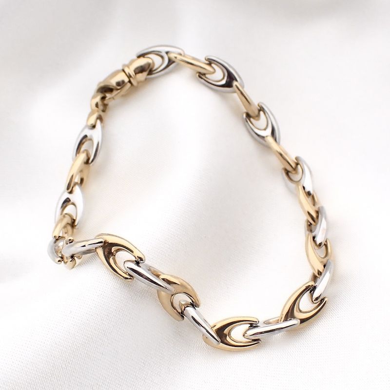 Image 2 of Two-tone gold fantasy link bracelet | 19 cm