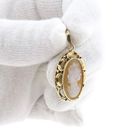 Image 10 of Vintage gold cameo pendant; 14 karat