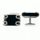 Image 3 of Exclusive white gold cufflinks with onyx and diamond 1.08 ct.