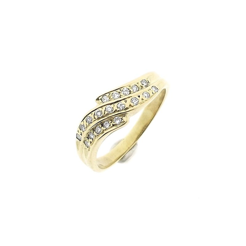 Image 1 of Gold ring with diamonds; 0.095 ct.