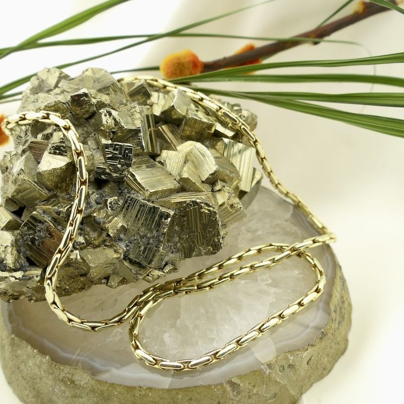 Image 2 of Gold anchor link necklace