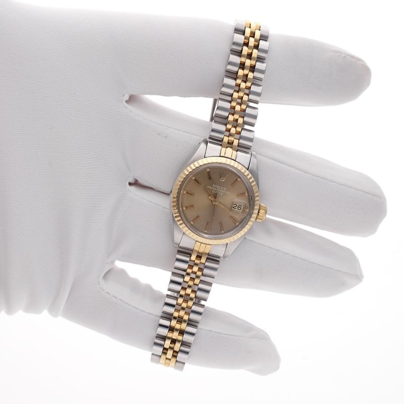 Image 19 of Rolex Oyster Perpetual Date 26mm 6917; Vintage 18k Gold/Steel Women's Watch