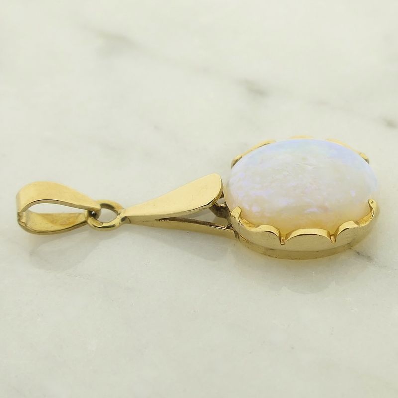 Image 6 of Gold pendant with white opal | Vintage