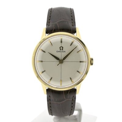 Image 1 of Omega Geneva 'Zephyr Dial' 14720 2; Vintage 18k gold watch