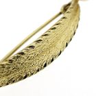Image 4 of Vintage gold brooch as a feather with pearl