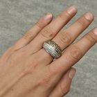 Image 6 of Gold cocktail ring with white and champagne diamonds; 3.39 ct.