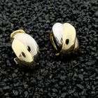 Image 2 of Tricolor gold braided stud earrings