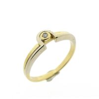 Two-tone gold fantasy ring with diamond | 0.01 ct.