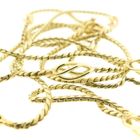 Image 7 of Gold long S-link necklace with love knots