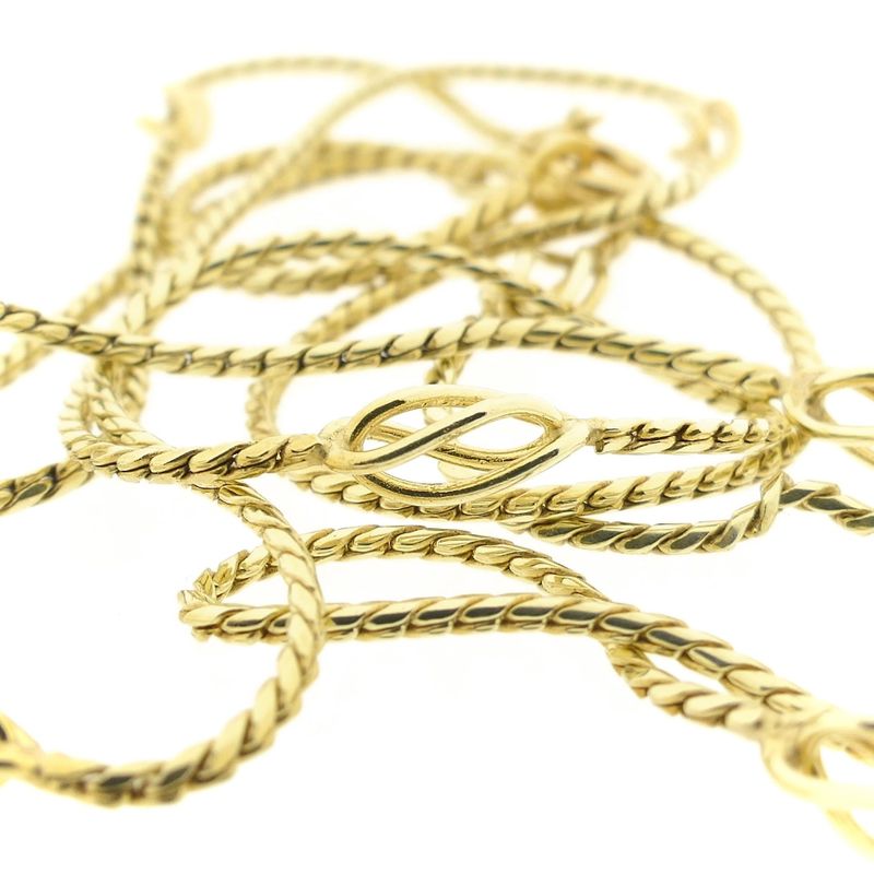 Image 7 of Gold long S-link necklace with love knots