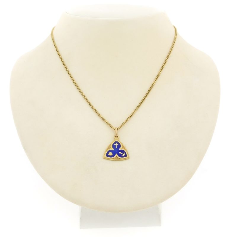 Image 10 of 18K Gold Pendant with Enamel | Faith, Hope, and Love