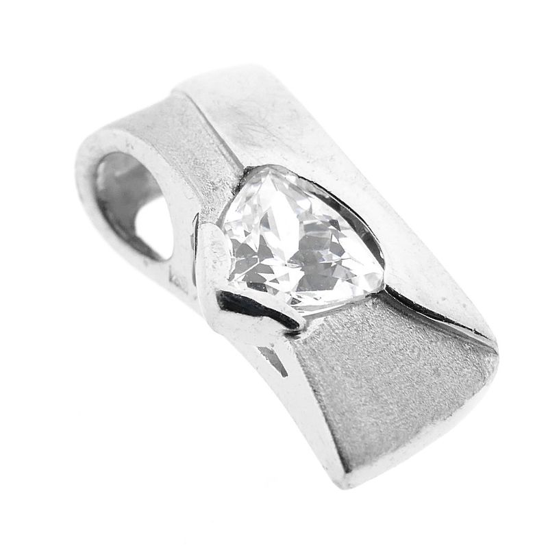Image 7 of White gold pendant with zirconia