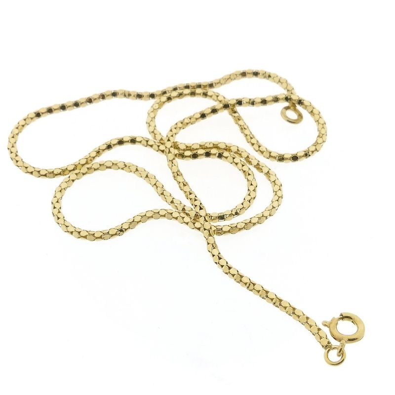 Image 7 of Gold mirrored mesh link necklace