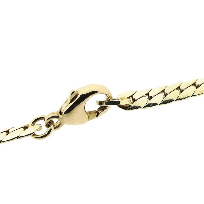 Image 5 of Gold flat gourmet link necklace with 0.50 ct diamond.