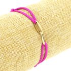 Image 6 of Forever Knots® Handmade Magenta Satin Bracelet with Gold Link