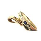 Image 2 of Gold pendant with emerald, sapphire and diamond; 0.05 ct.