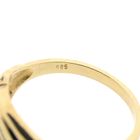 Image 8 of Gold Ring with Emerald & Zirconia; 14 Karat; Size 19