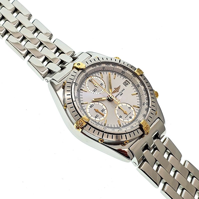 Image 3 of Breitling Chronomat; Chronograph men's watch on pilot's strap