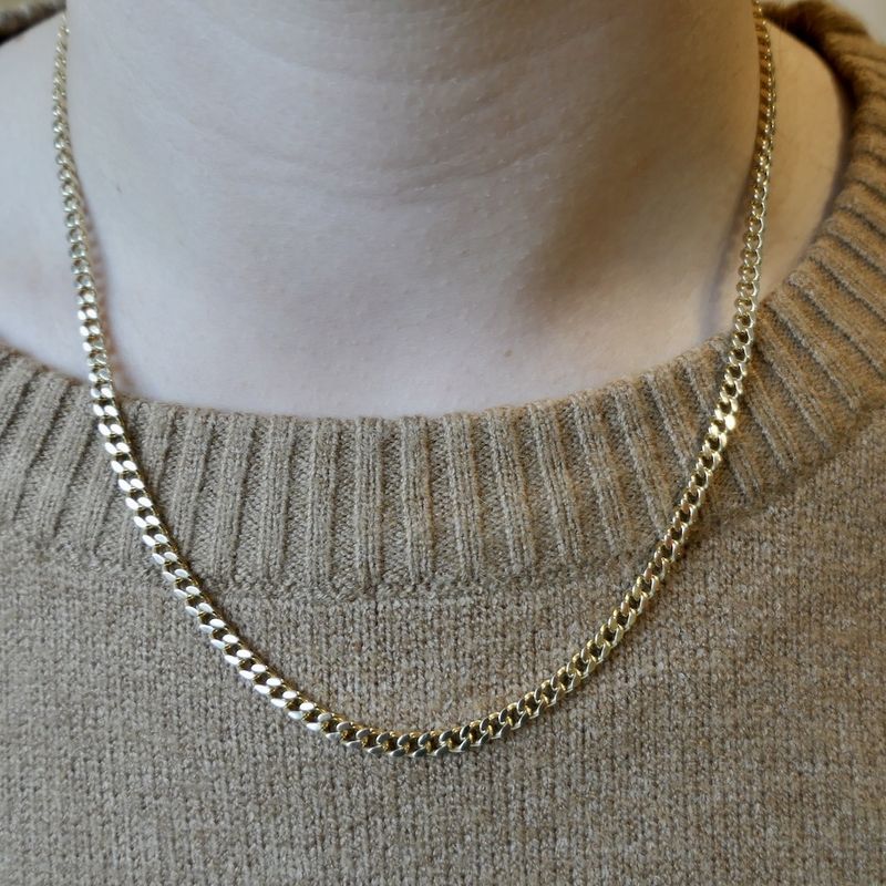 Image 11 of Gold gourmet link chain | 47.5 cm