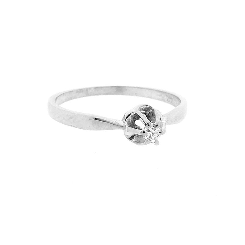 Image 5 of White gold solitaire ring with diamond | 0.05 ct.
