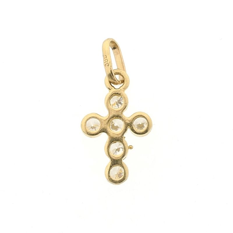 Image 6 of Gold cross pendant with zirconia