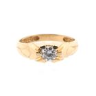 Image 6 of Gold solitaire ring with zirconia