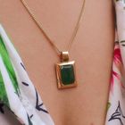 Image 6 of 18 carat gold pendant with jade