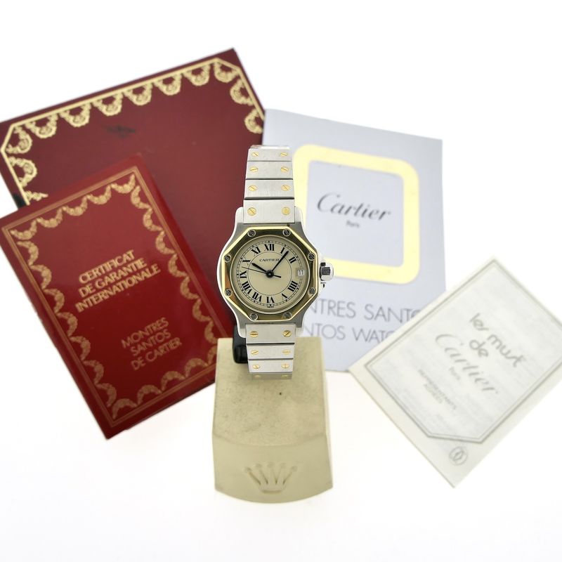 Image 4 of Cartier Santos Octagon 187903; Gold/steel ladies' watch