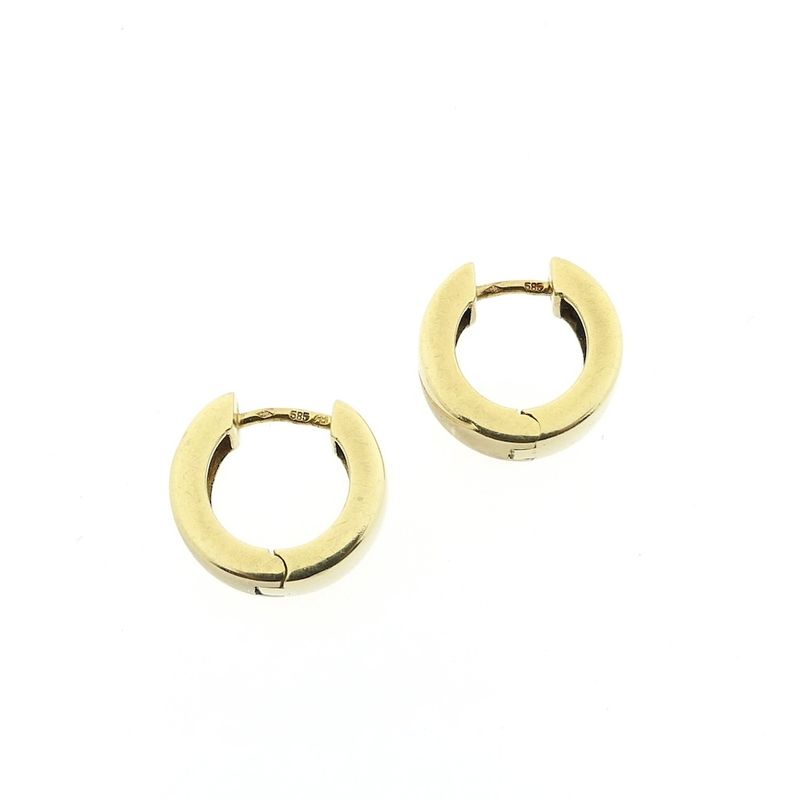 Image 5 of Gold matted hinged hoop earrings.