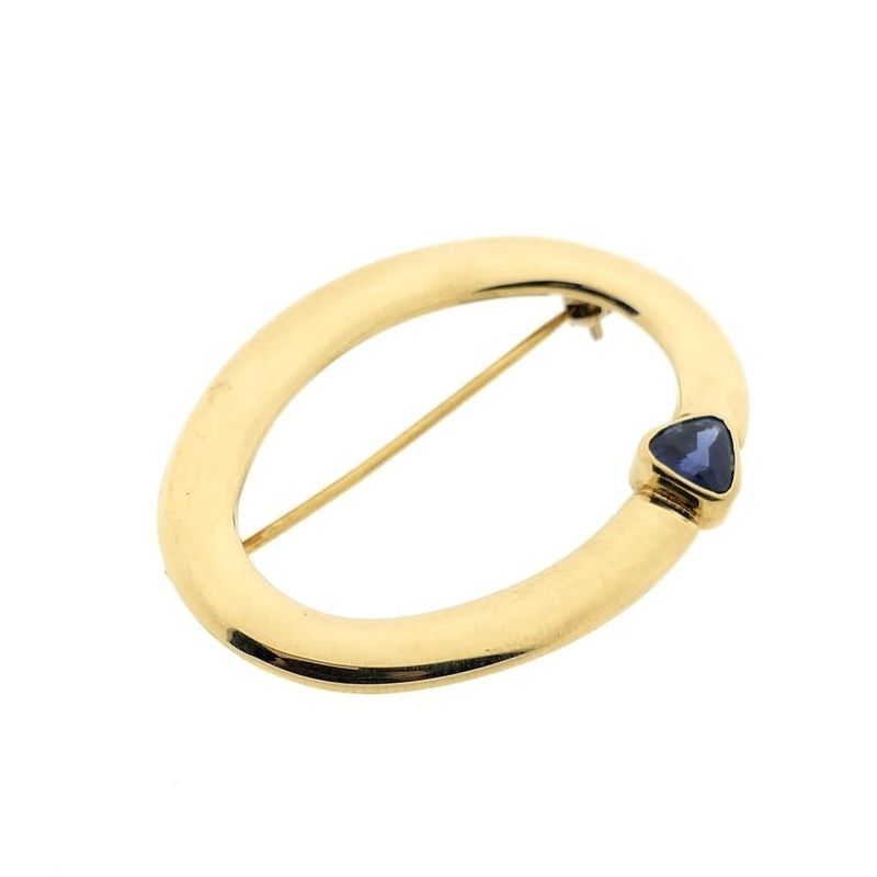 Image 4 of Gold brooch with sapphire