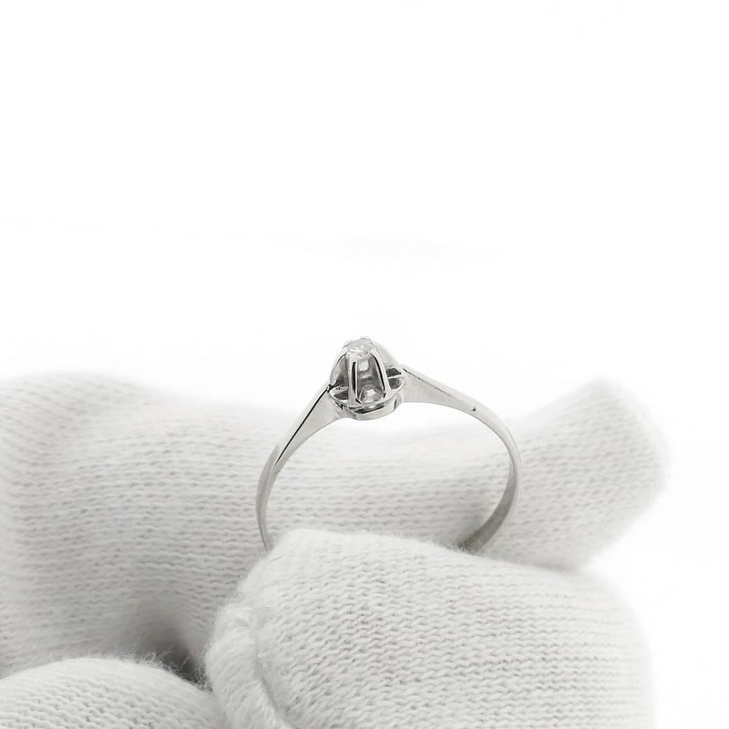 Image 7 of White gold solitaire ring with diamond | 0.03 ct.
