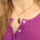 Image 6 of Vintage gold pendant with garnet