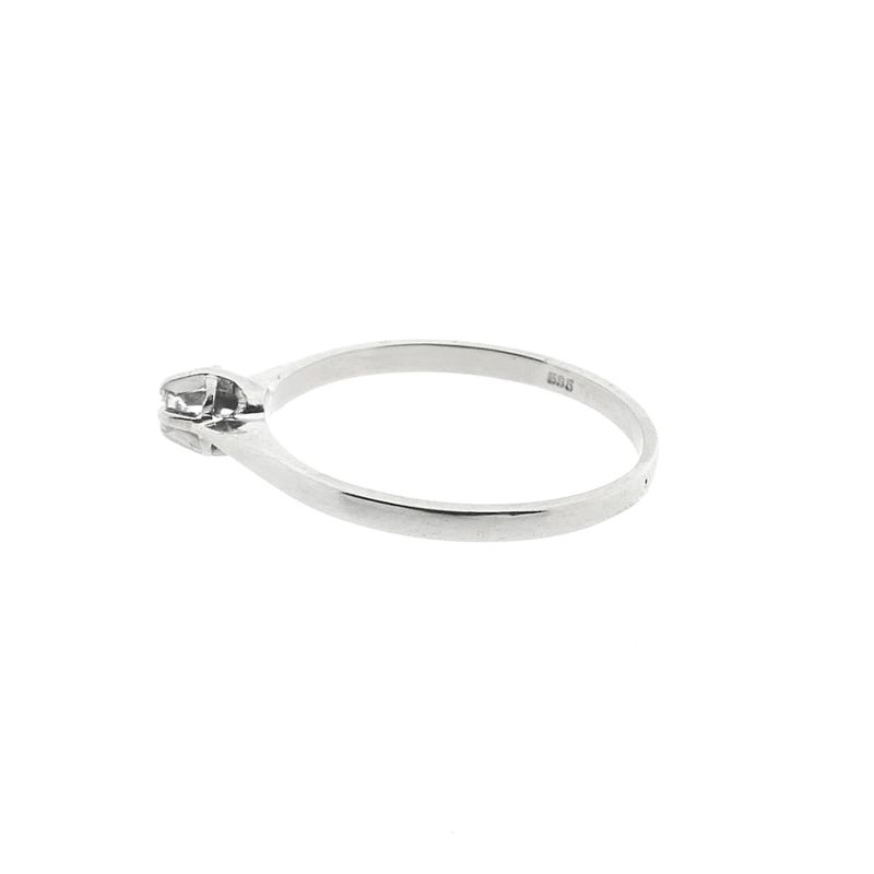 Image 7 of White gold solitaire ring with diamond; 0.025 ct.
