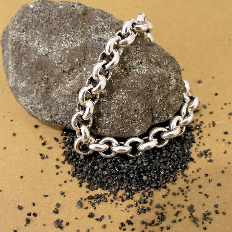 Image 2 of Silver jasseron link bracelet | 20 cm
