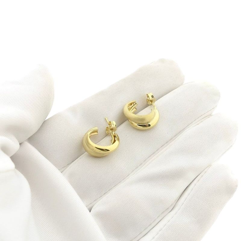 Image 7 of Matte gold semicircular earrings