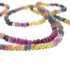 Image 8 of Multicolored sapphire bead necklace with gold clasp | 48.5 cm