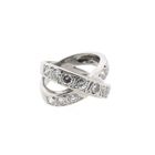 Image 4 of 18K White Gold Crossover Ring with Diamonds