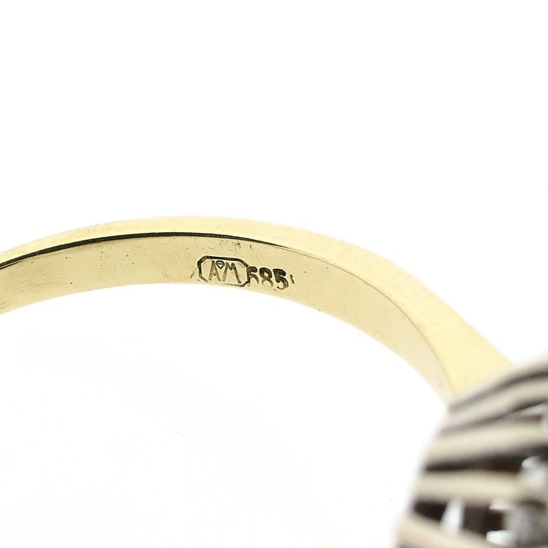 Image 6 of Gold Ring with Sapphire and Diamonds; 0.24 ct.