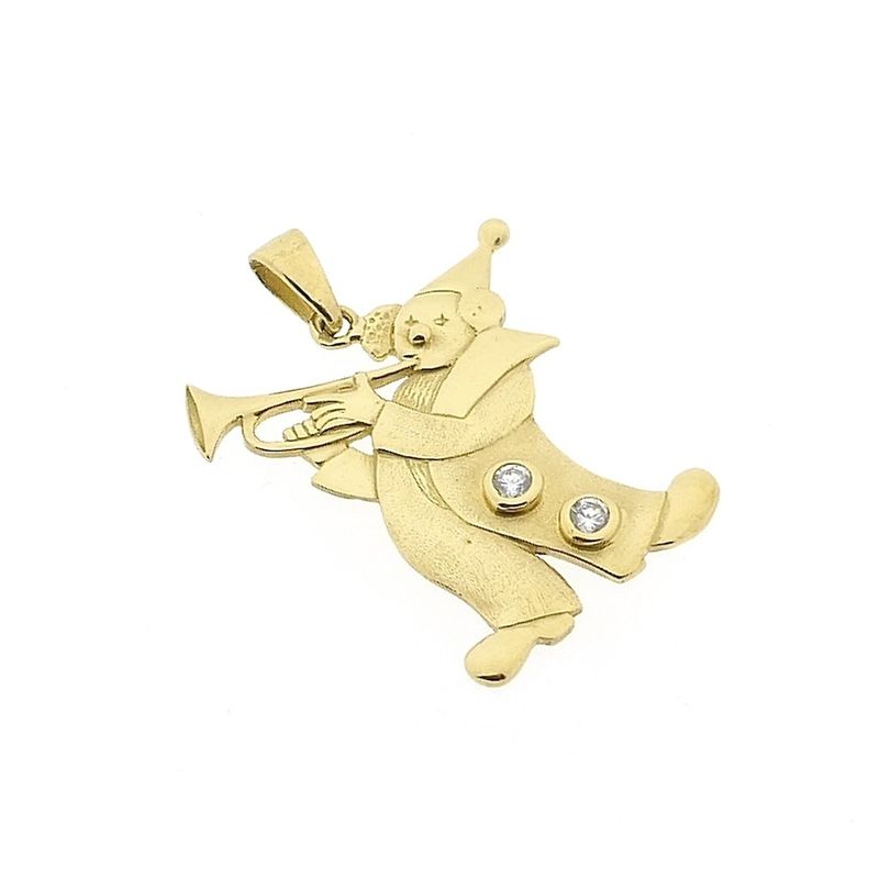 Image 8 of Gold pendant of a clown with zirconia